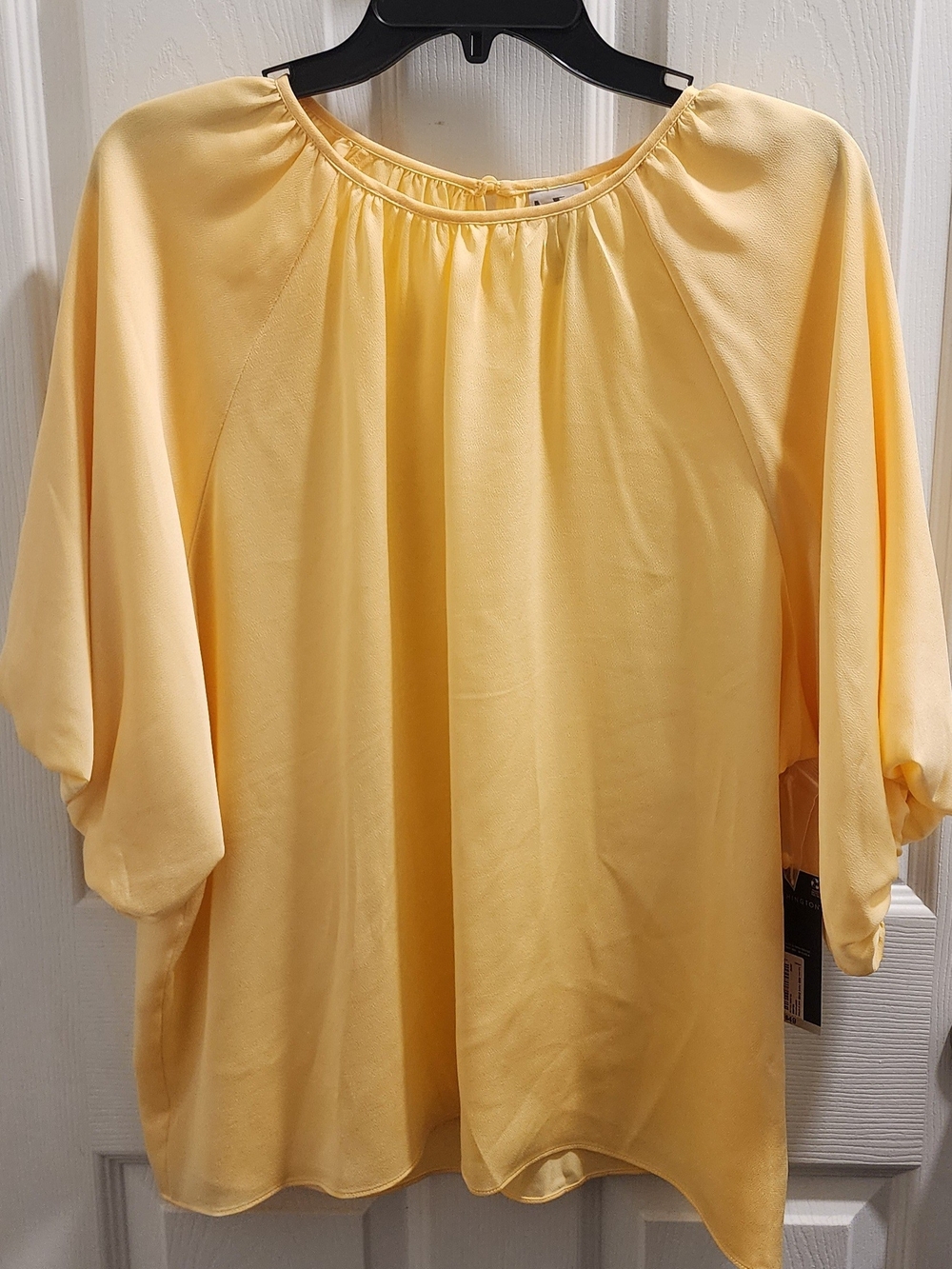 Worthington Light Yellow Peasant Blouse
